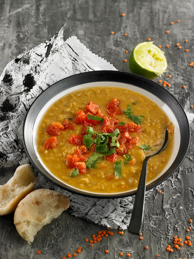 Lentil,Tomato And Parsley Soup