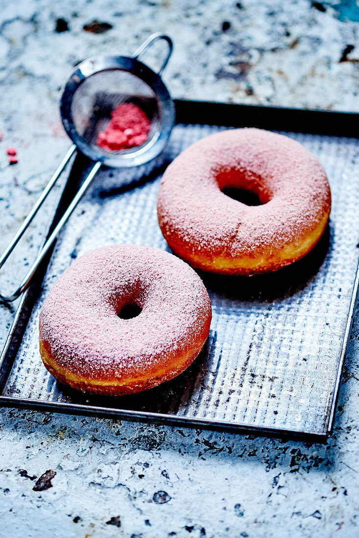 Pink sugar donuts