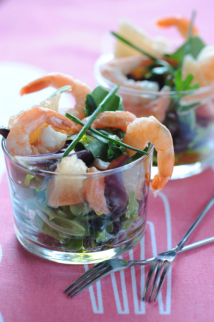 Antlantischer Garnelensalat mit Grapefruit