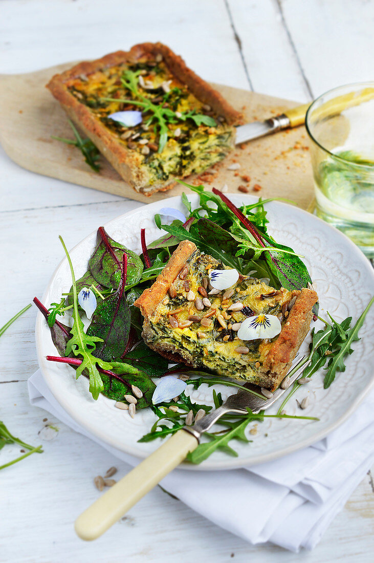 Rustic Spinach and Fresh Onion Tart