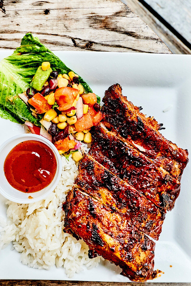 Sweet And Sour Marinated And Grilled Pork Chops,Bahamas Coffee Roasters, Harbour Island, Bahamas