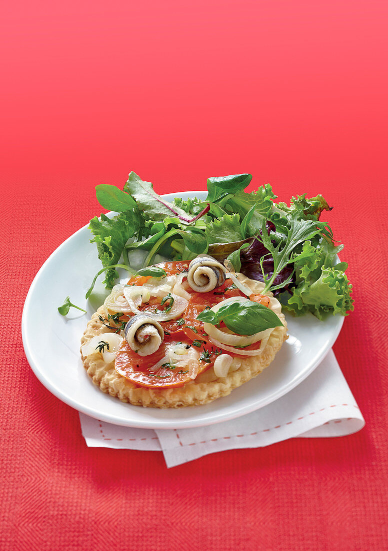 Tomato And Anchovy Thin Tart