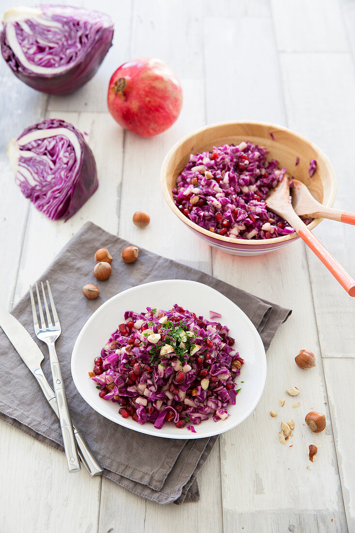 Red Cabbage And Pomegranate Salad