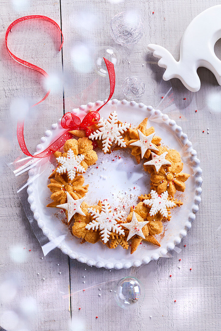 Christmas shortbread wreath