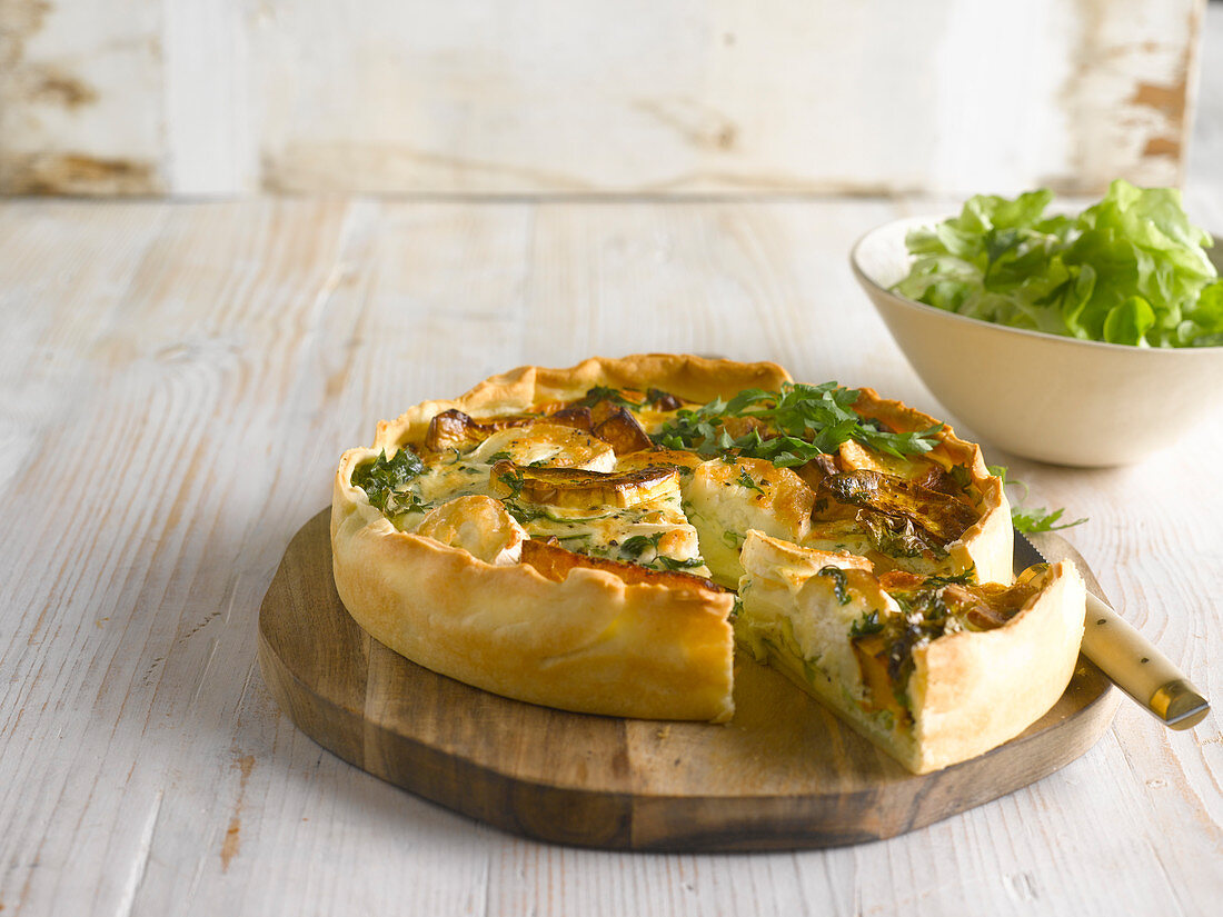 Butternut and Goat Cheese Quiche