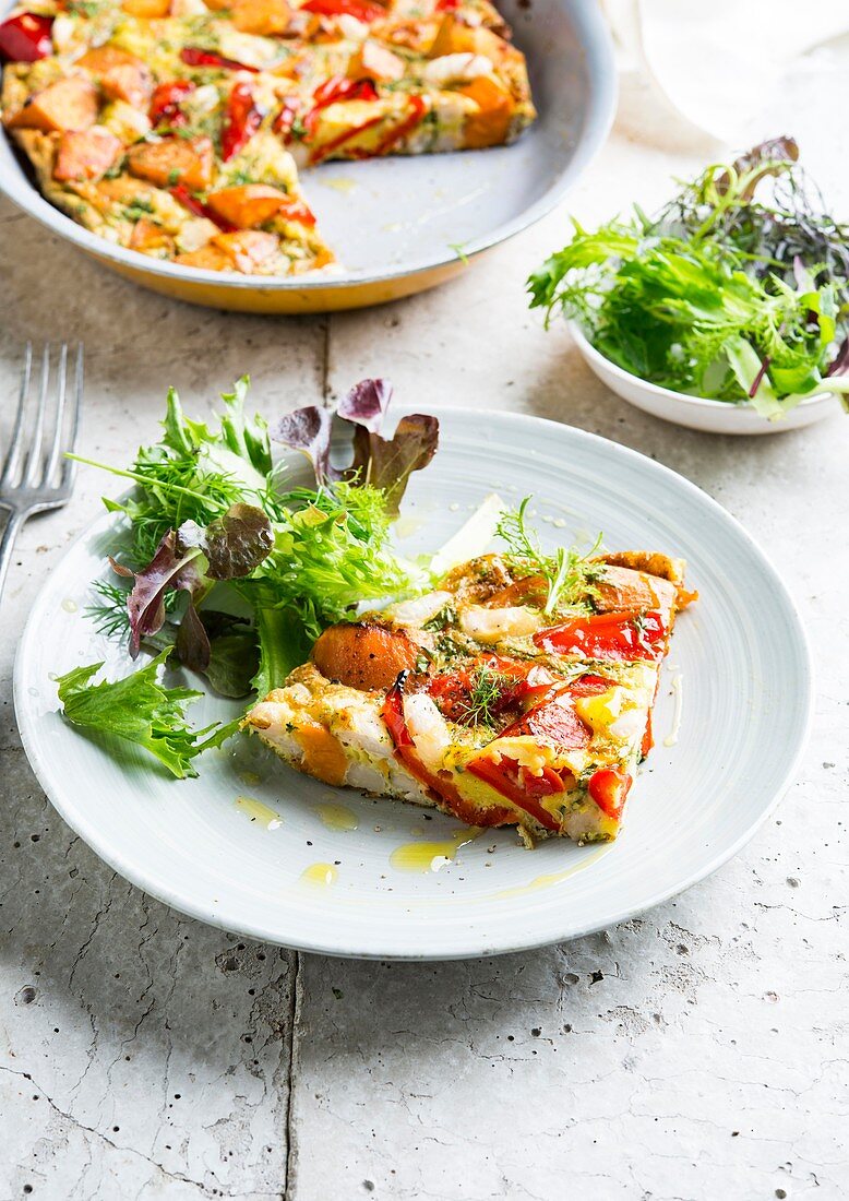 Sweet potato and pepper frittata