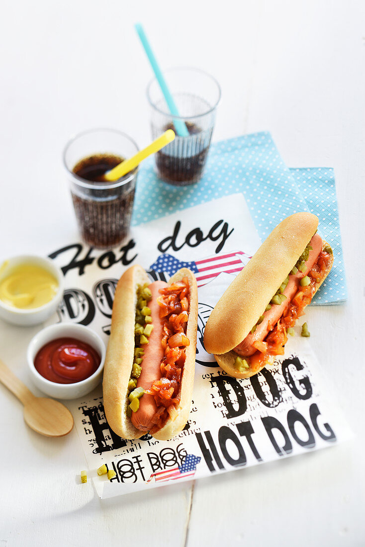 New York hot dog sandwich