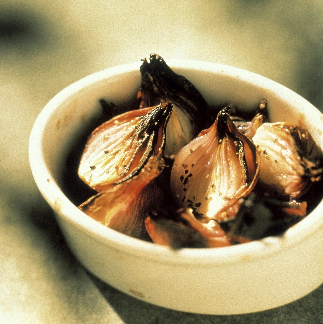 Roasted Red Onions in a Deep Dish