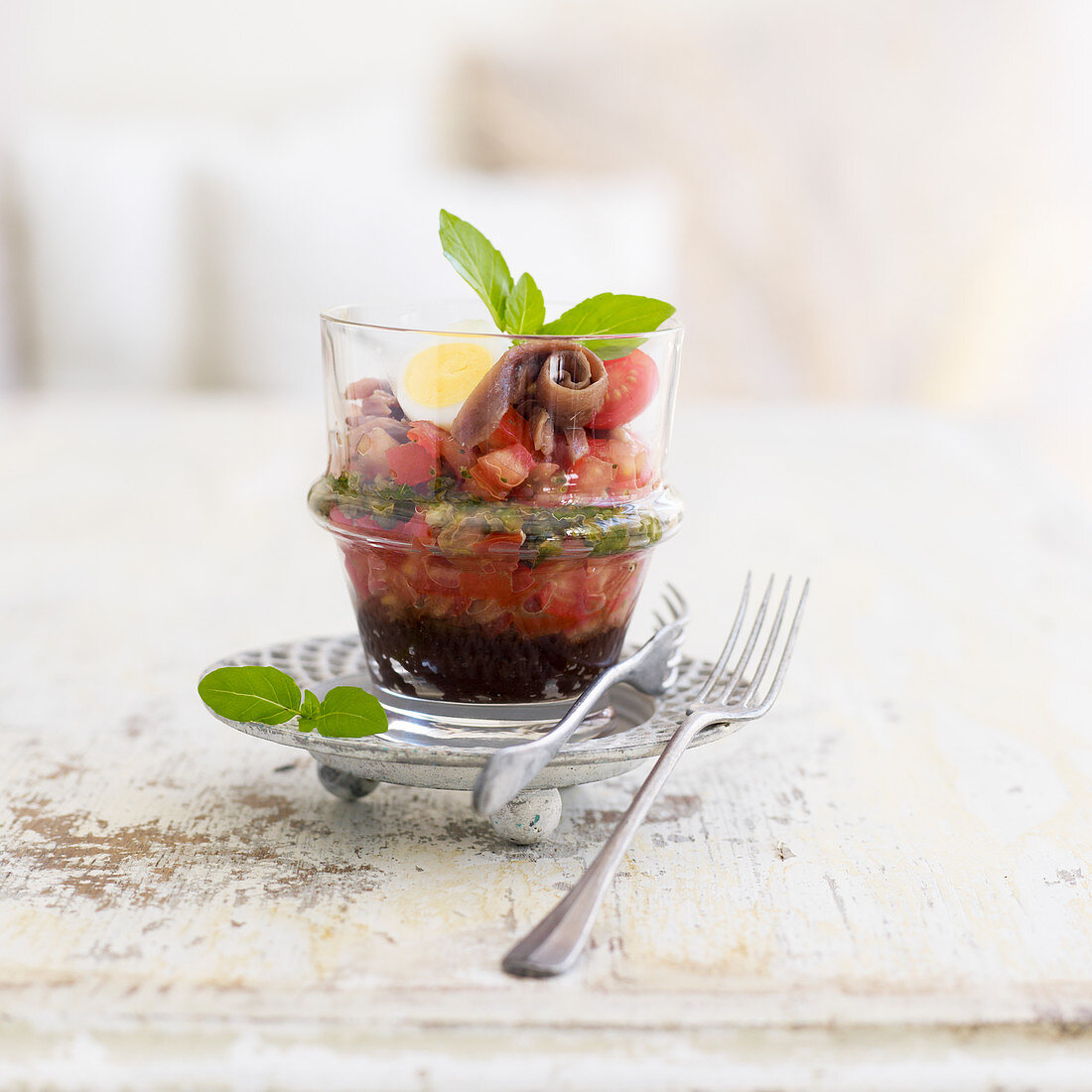 Tomato concassee with anchovies