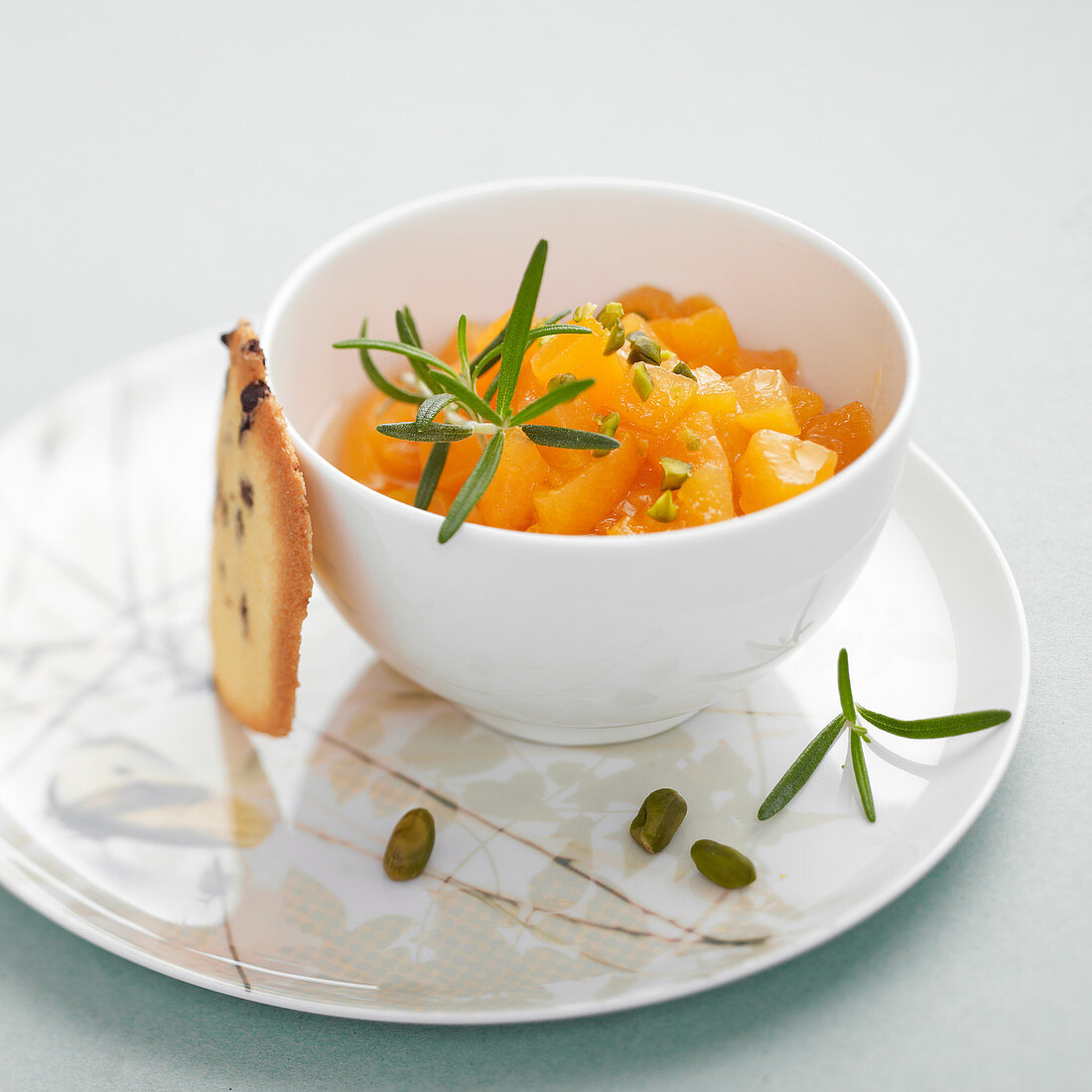 Stewed apricots with rosemary