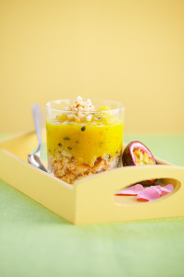 Tiramisu-style passion fruit dessert