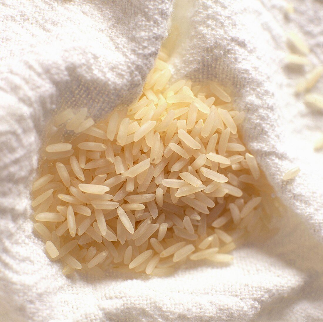 Basmati Rice on White Cloth