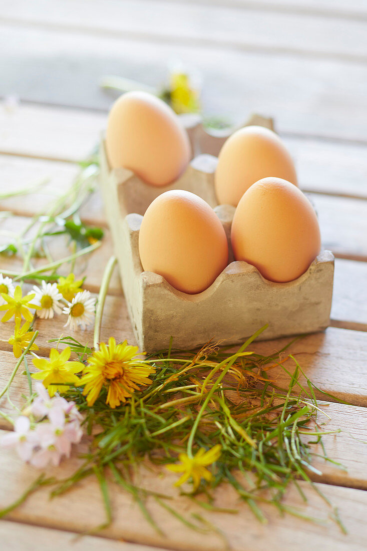 Frische Eier vom Bauernhof