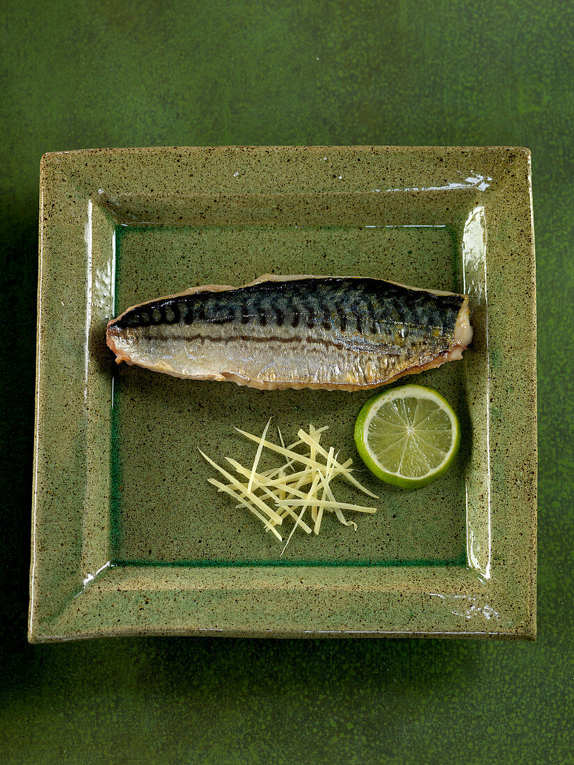 Grilled salt mackerel fillet