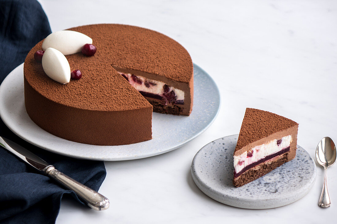 Black Forest style chocolate cake