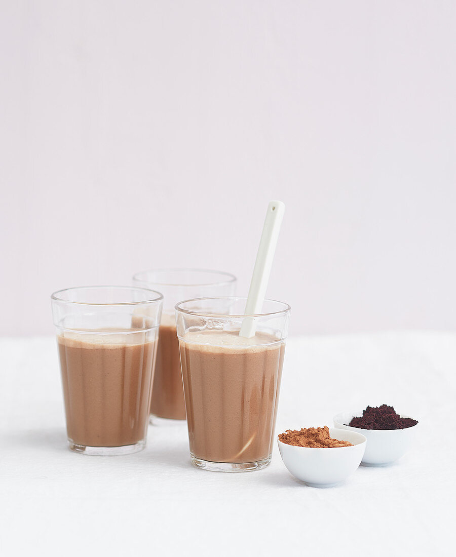 Chocolate drink made from chocolate powder