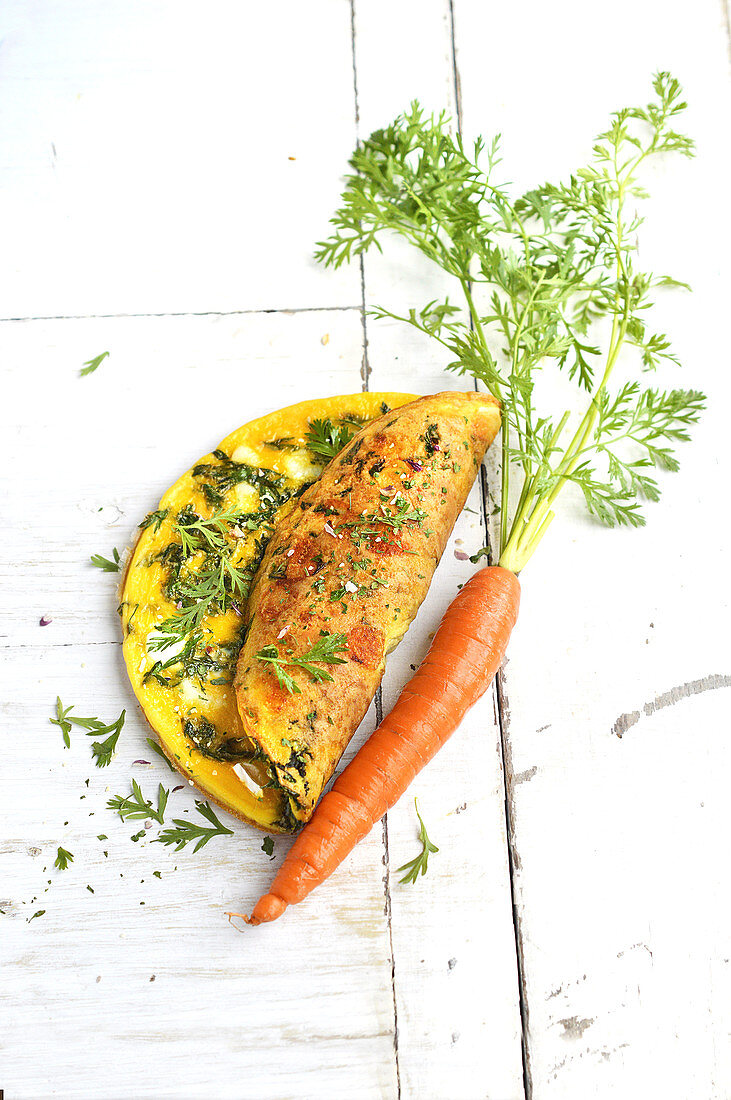 Omelette with carrots