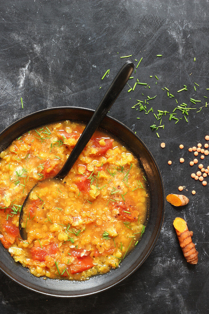 Lentil soup with turmeric