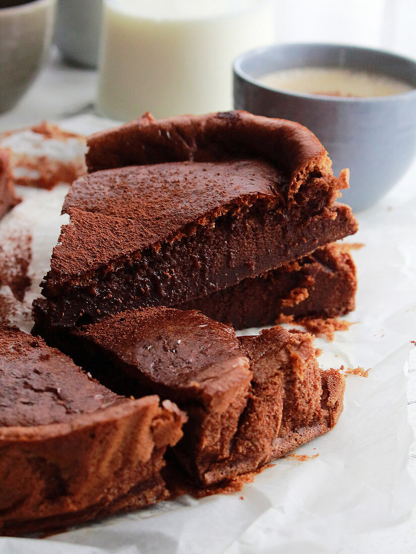 Chocolate cake with chocolate mousse