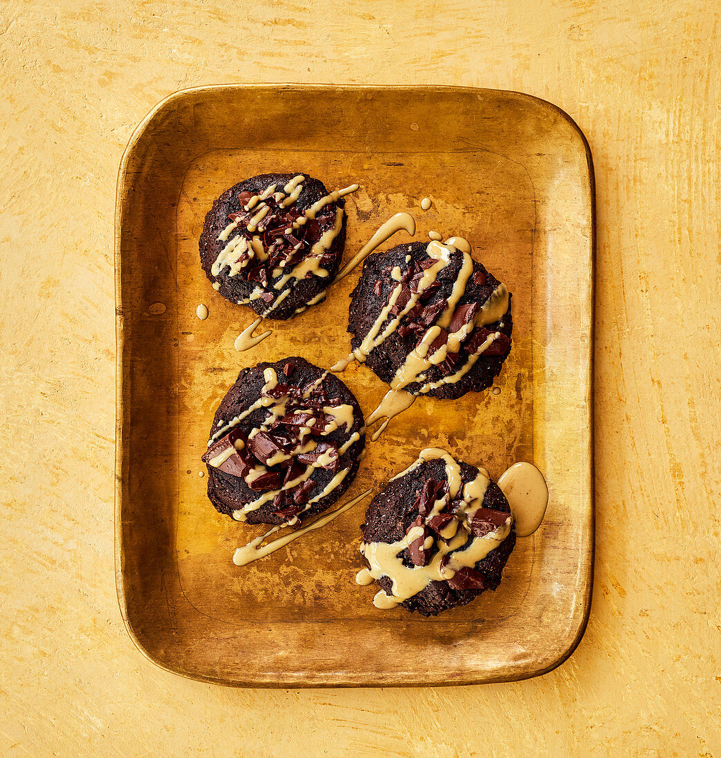 Chocolate tahini biscuits