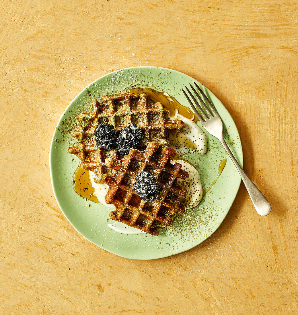 Matcha waffles