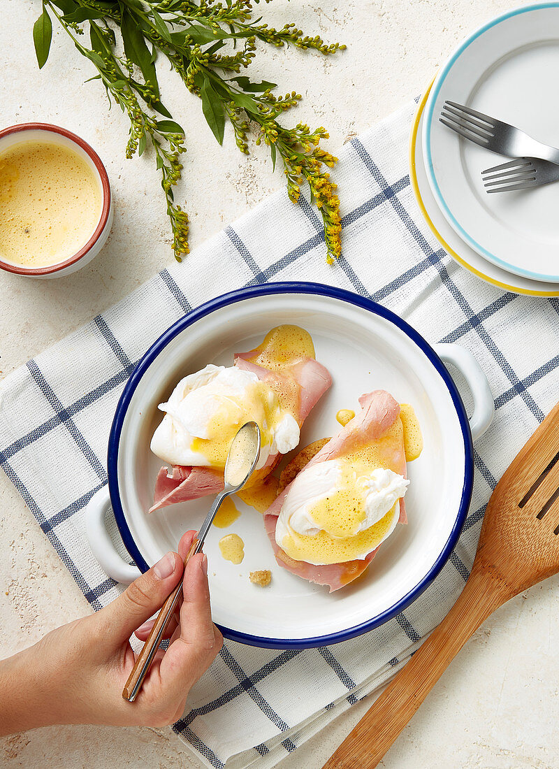 Egg Benedict with hollandaise sauce