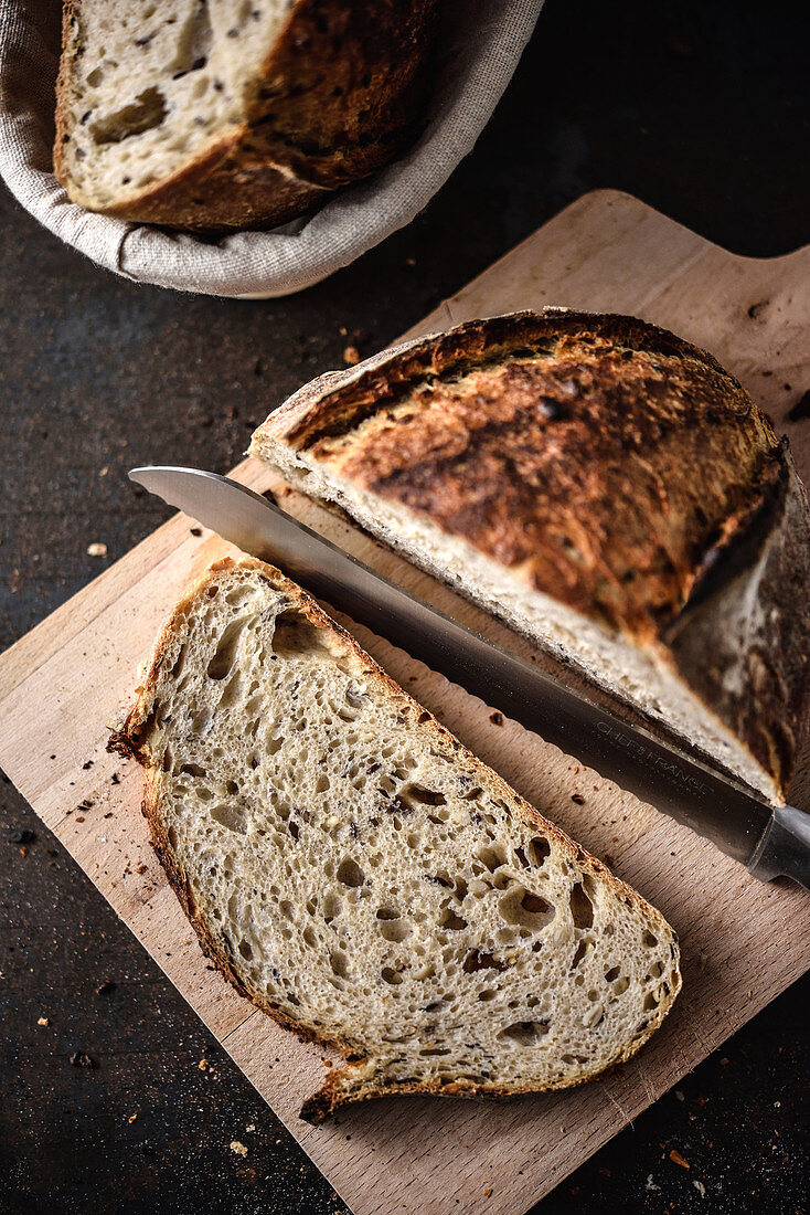 Sourdough bread, sliced