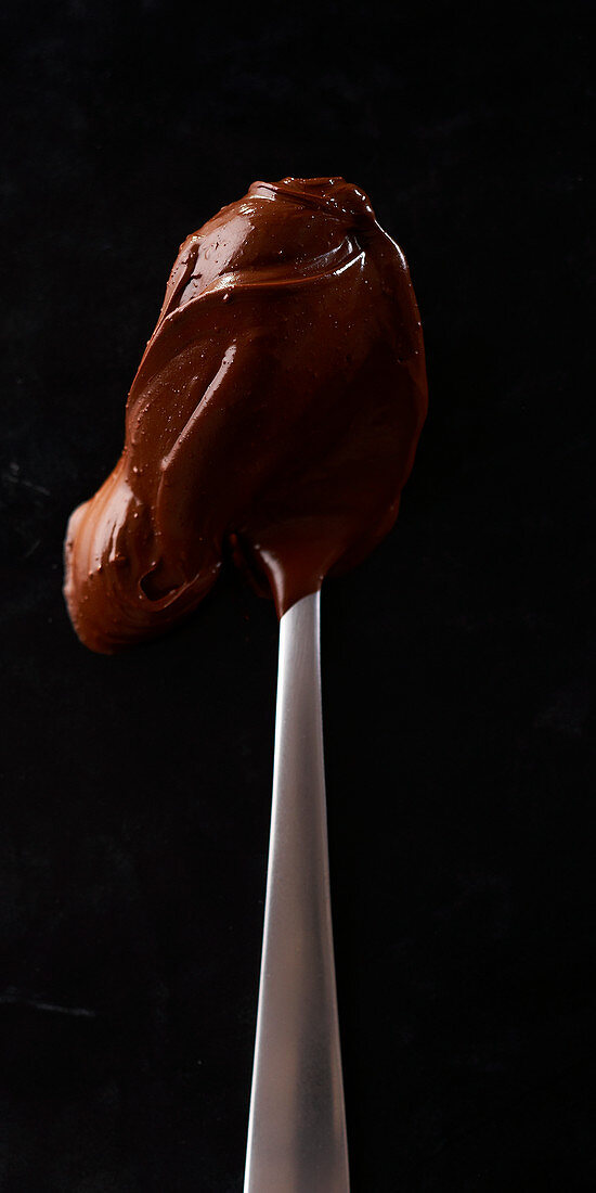 Chocolate spread on a spoon