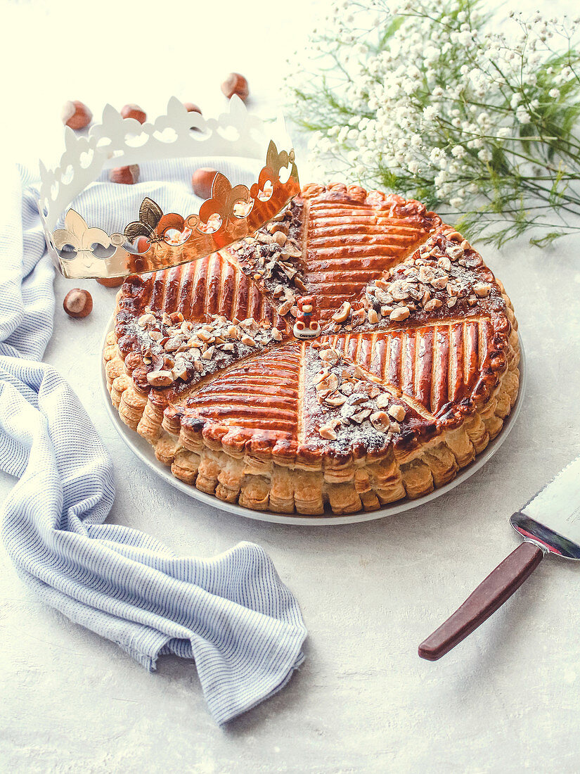 Galette De Rois mit Haselnüssen (Dreikönigskuchen, Frankreich)