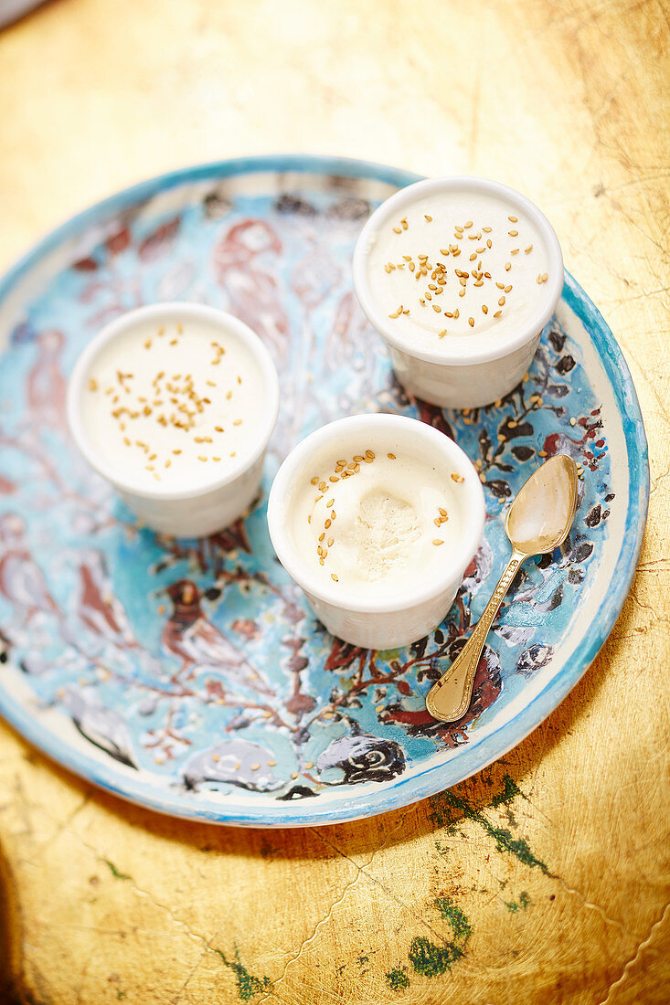 Tahini ice cream, specialty of Israel