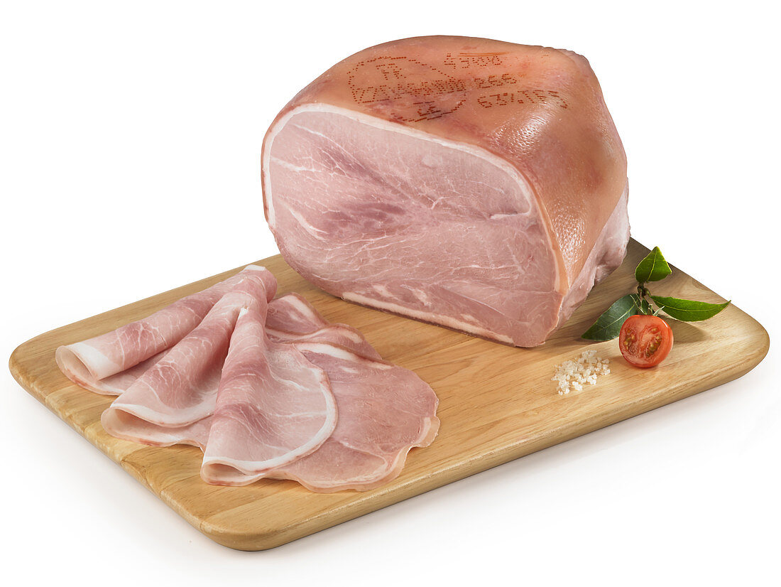 A piece of cooked ham