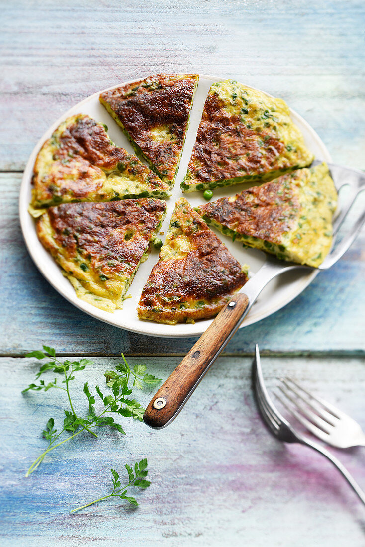 Frittata with peas