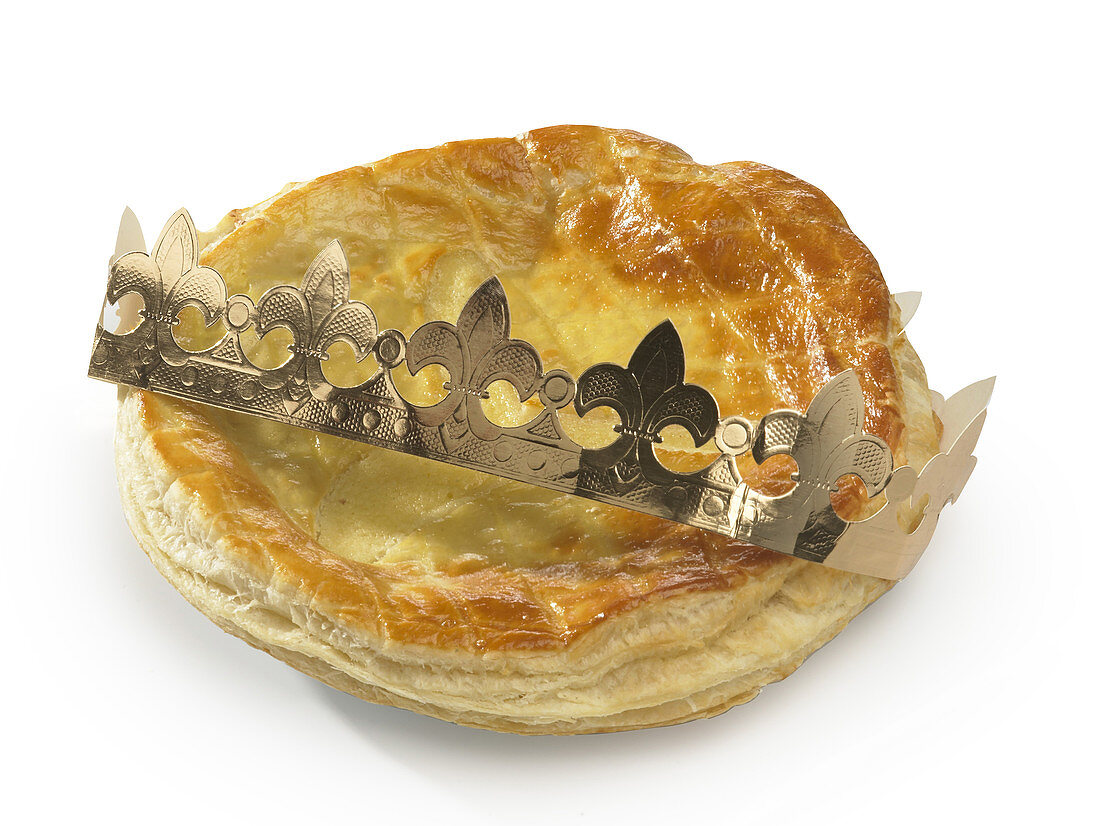 Galette des Rois with a crown (Epiphany cake, France)