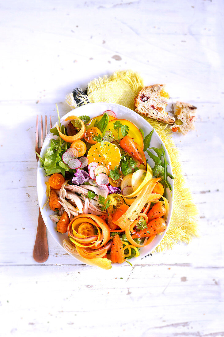 Mixed vegetable and orange salad