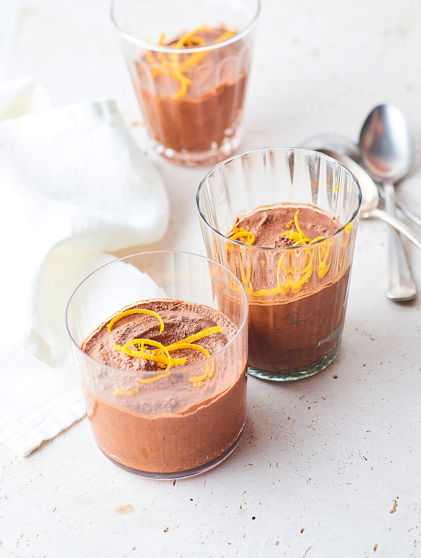 Chocolate mousse with orange zest