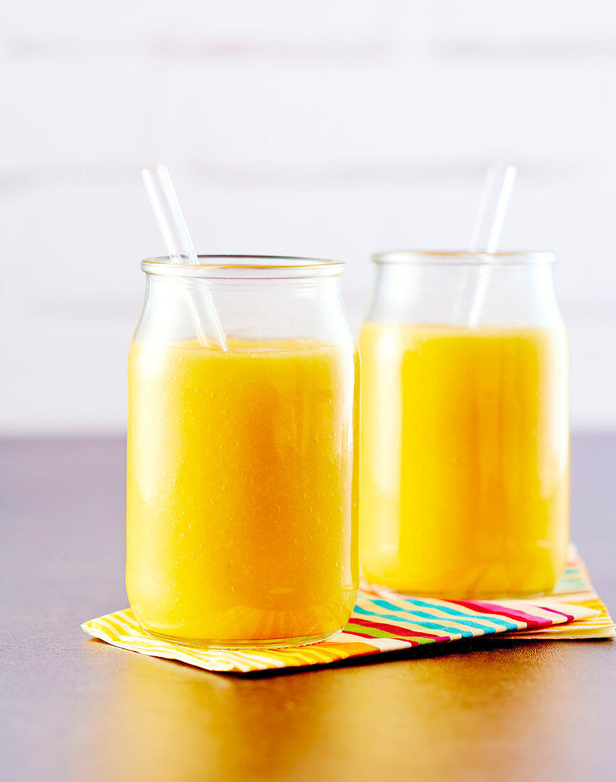 Mango, melon, pineapple and passion fruit juice