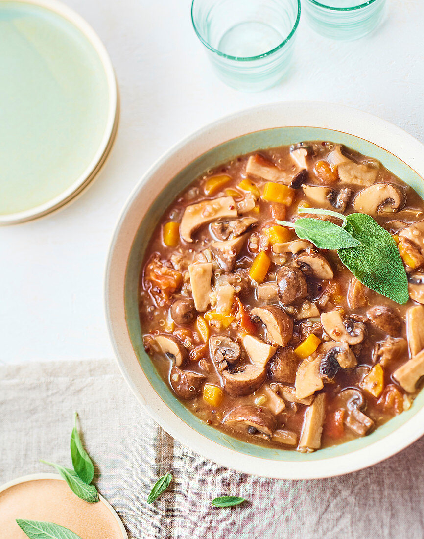 Mushroom stew with quinoa