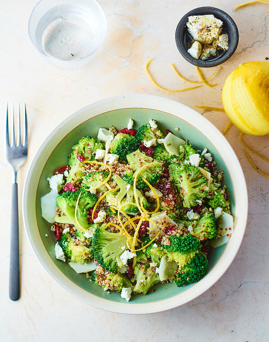 Broccoli salad with lemon zest