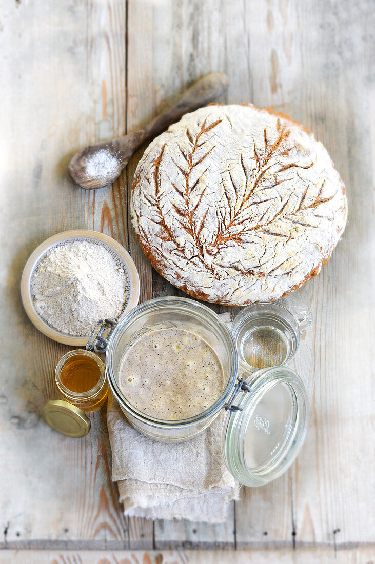 Homemade leaven bread