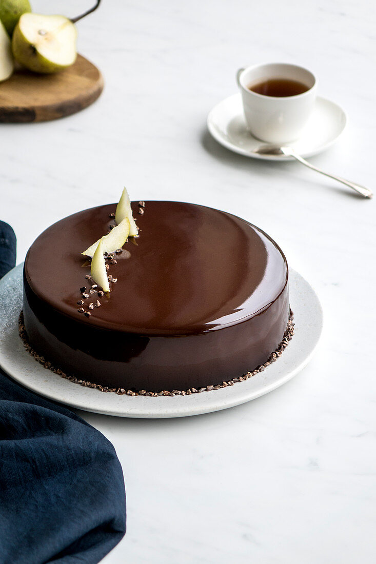 Pear and chocolate Entremet