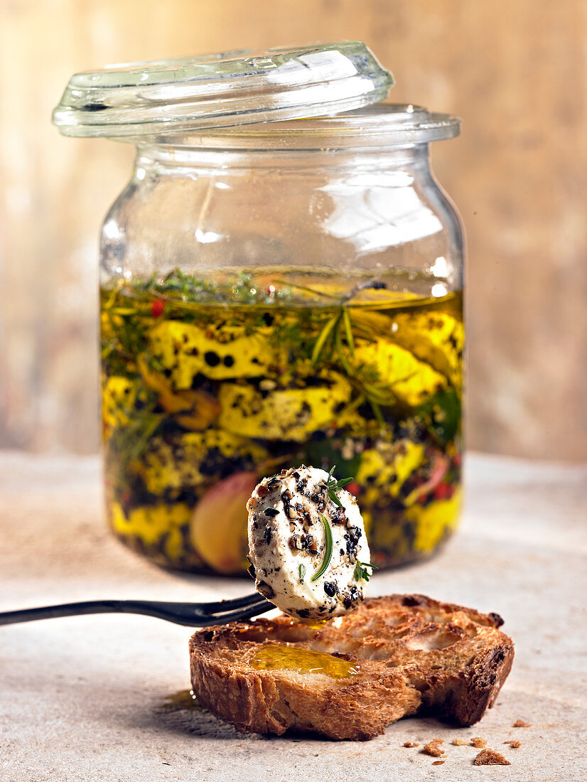 Goat's cheese marinated in olive oil