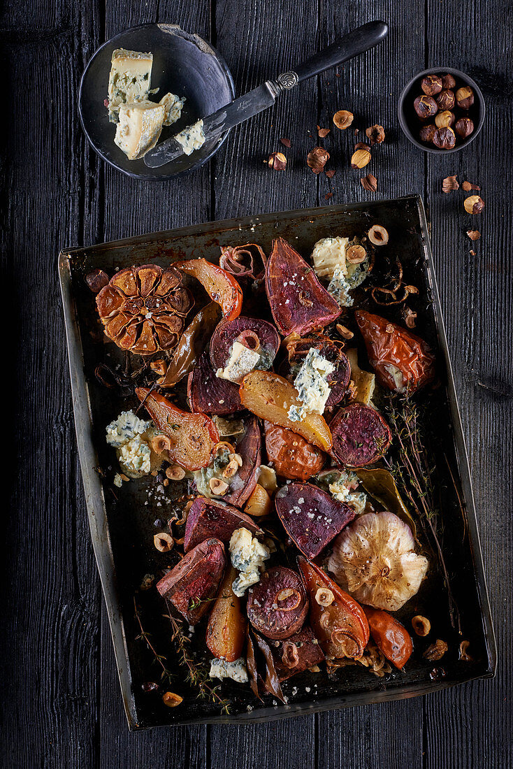 Oven roasted winter vegetables