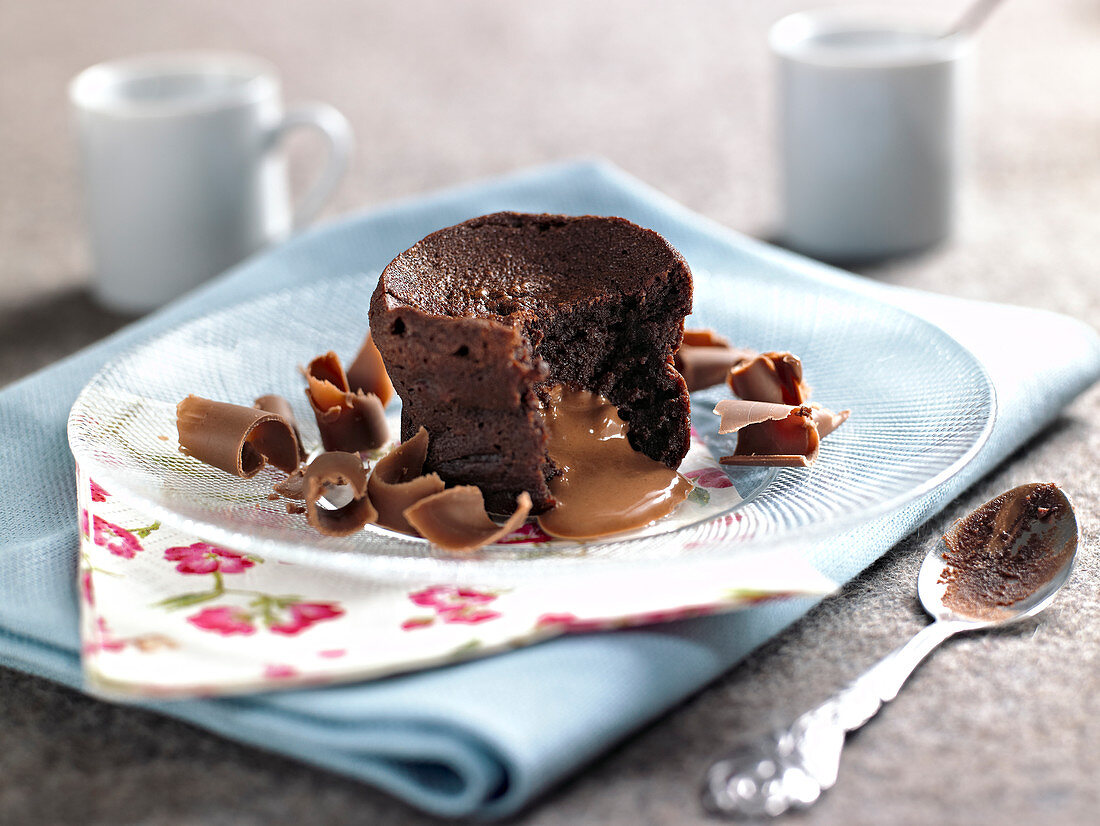 Fondant au Chocolat mit Karamellfüllung