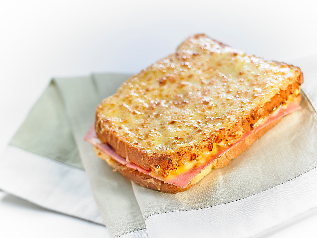 Croque-monsieur ,cheese and ham toasted sandwich
