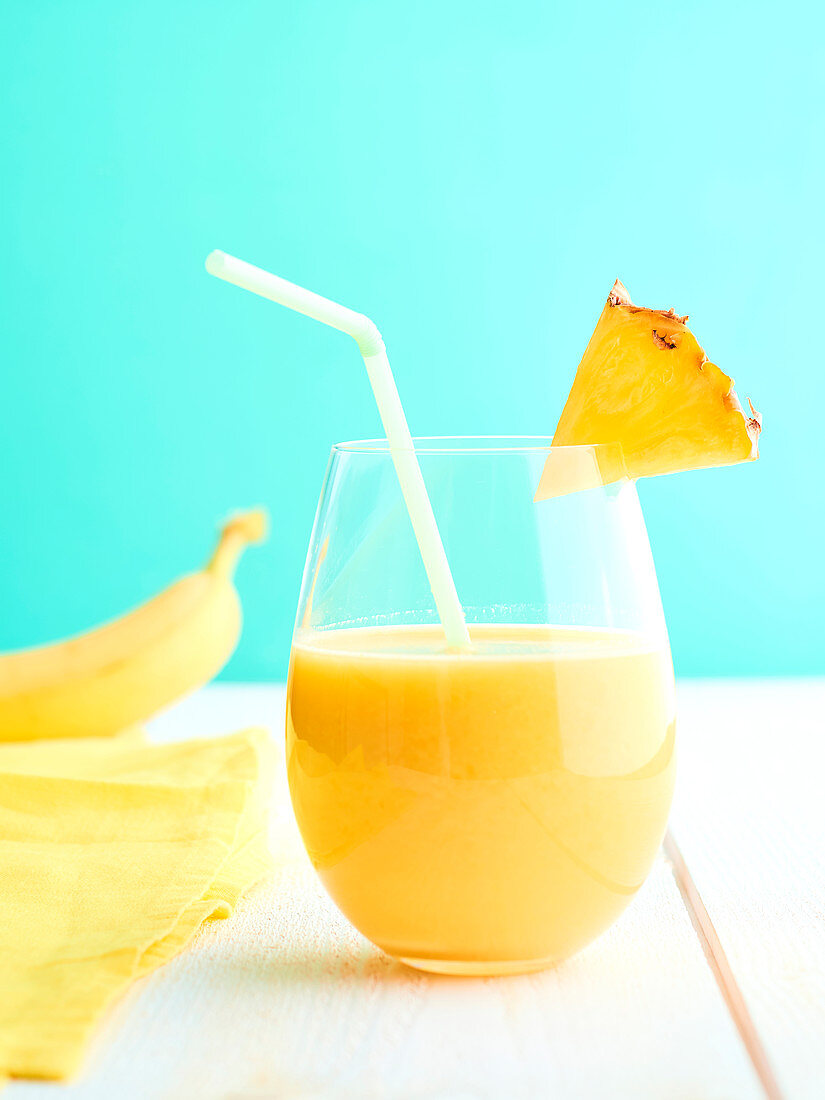 Banana, pineapple, mango and coconut nectar