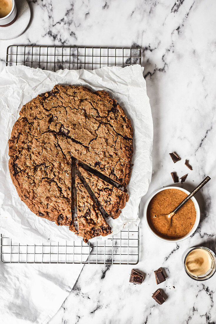 Giant chocolate cookie