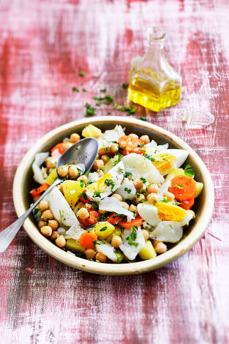 Chickpea and cod salad