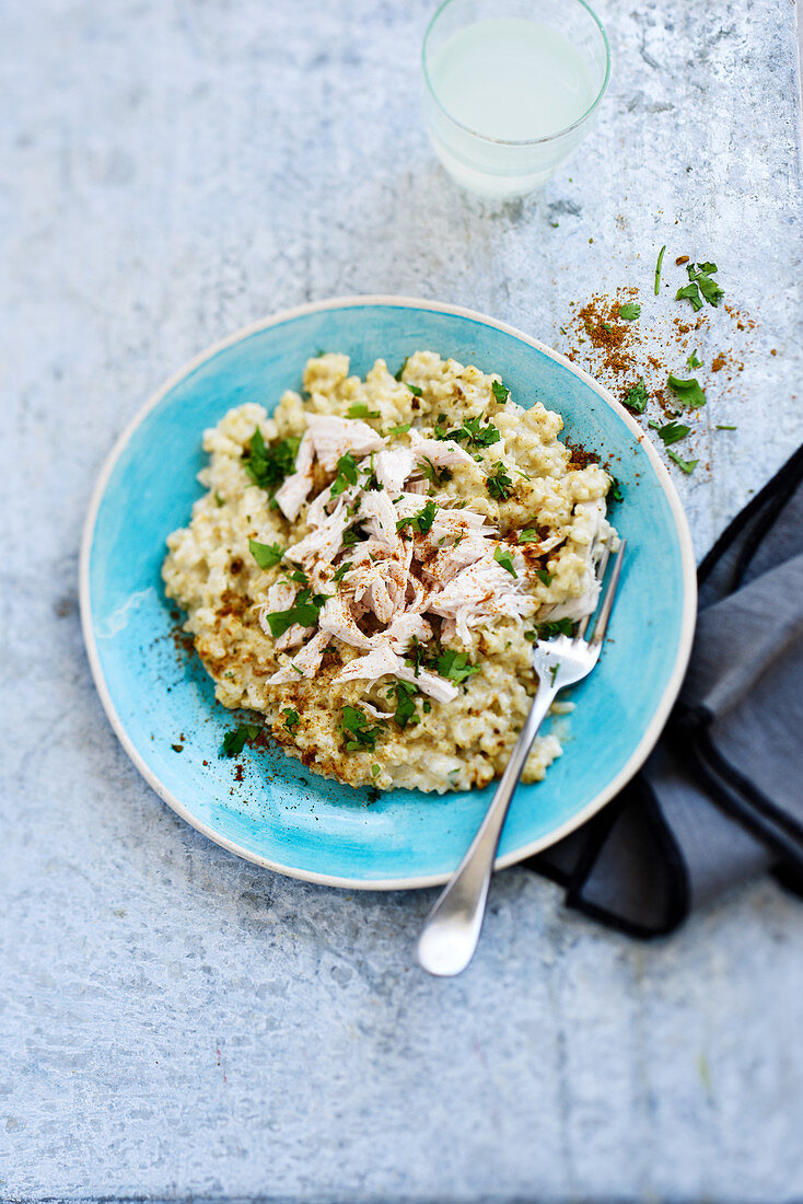 Risotto with chicken curry