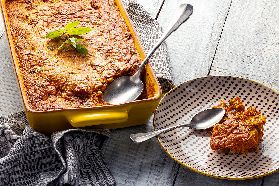 Mirabelle and verbena clafoutis