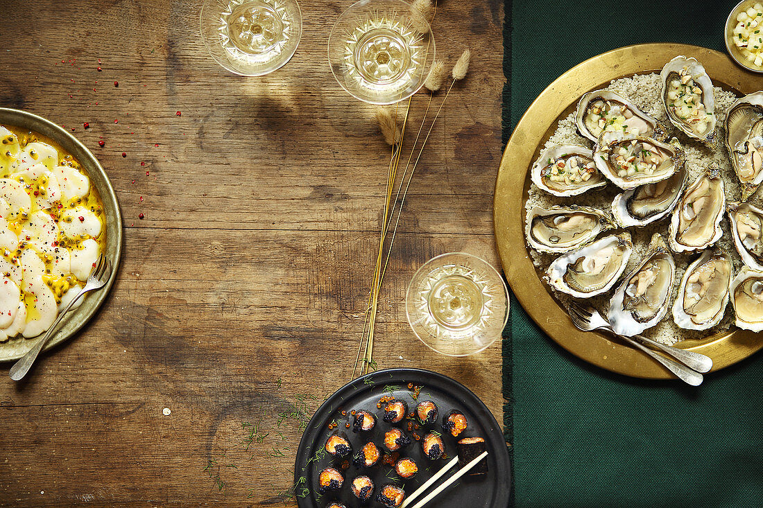 Normandy oysters with pear and ginger